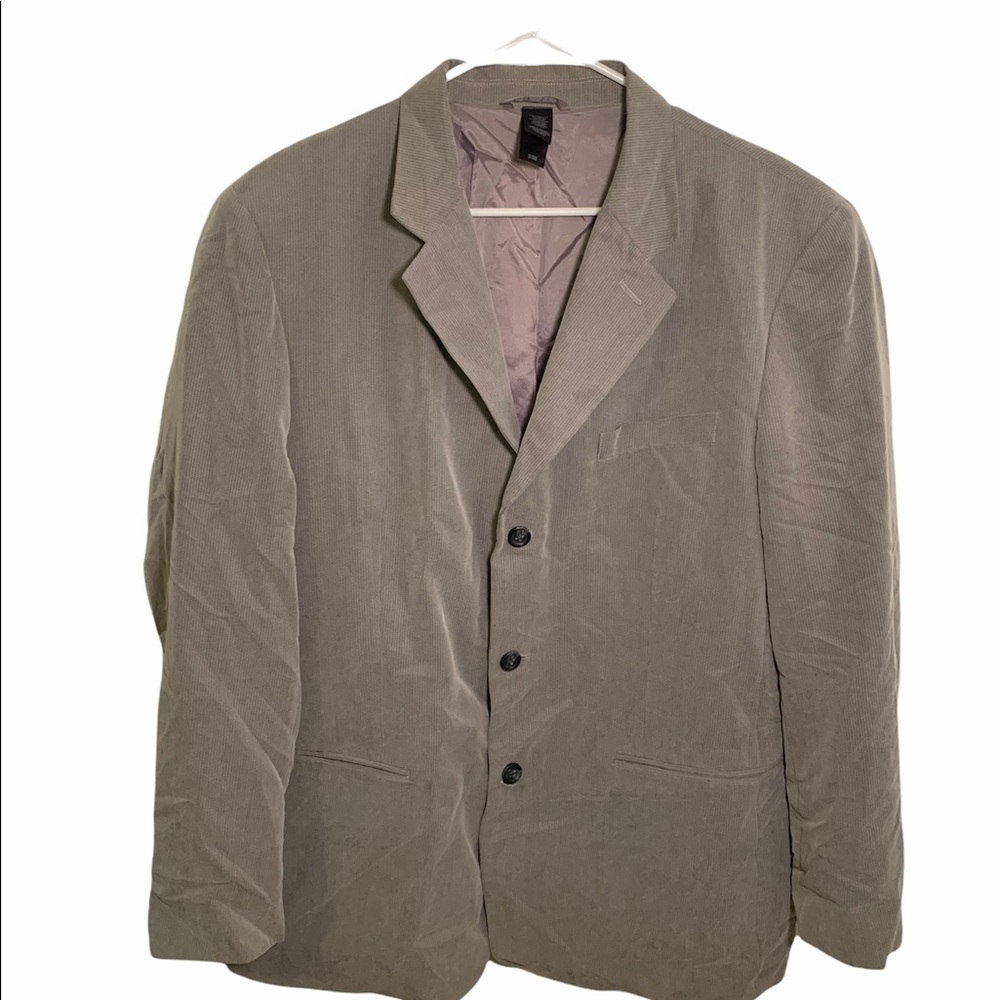 Claiborne Men's Size 42 Regular Microfiber Sport Coat Suit Jacket Blazer Gray